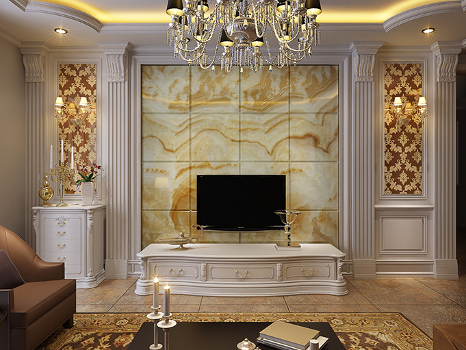 电视背景墙艺术玻璃 玉石背景